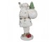 Bílá dekorace figurka Santa Claus s pytlem dárků - 21*23*43 cm Clayre & Eef