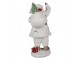 Bílá dekorace figurka Santa Claus s pytlem dárků - 21*23*43 cm Clayre & Eef