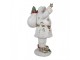 Bílá dekorace figurka Santa Claus s pytlem dárků - 21*23*43 cm Clayre & Eef