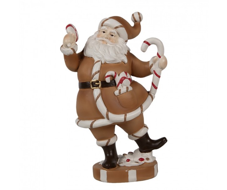 Hnědá vánoční dekorace Santa - 12*9*20 cm Clayre & Eef