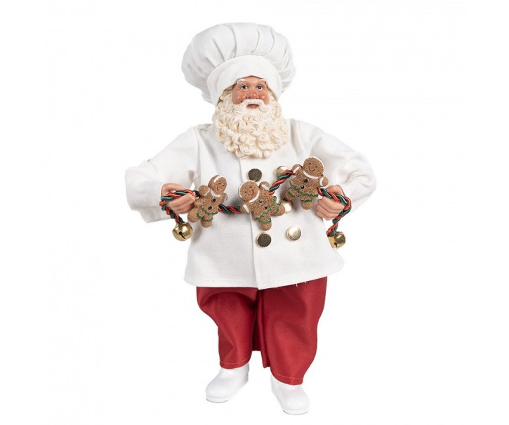 Vánoční dekorace Santa cukrář s perníčky - 17*12*27 cm Clayre & Eef