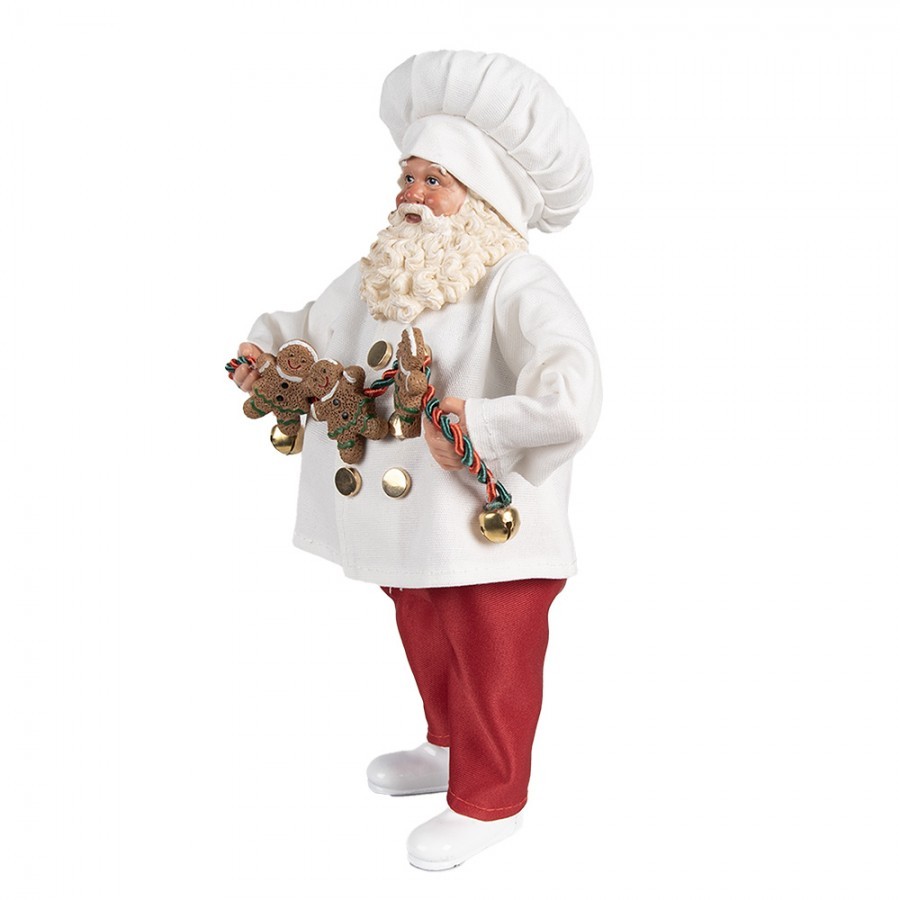 Vánoční dekorace Santa cukrář s perníčky - 17*12*27 cm Clayre & Eef Vánoční dekorace Santa cukrář s perníčky - 17*12*27 cm Clayre & Eef