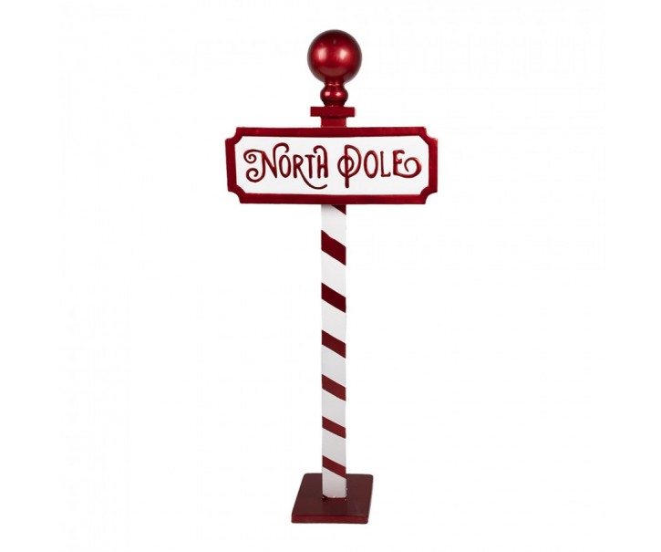 Vánoční dekorace cedule na noze North Pole - 46*18*110 cm Clayre & Eef