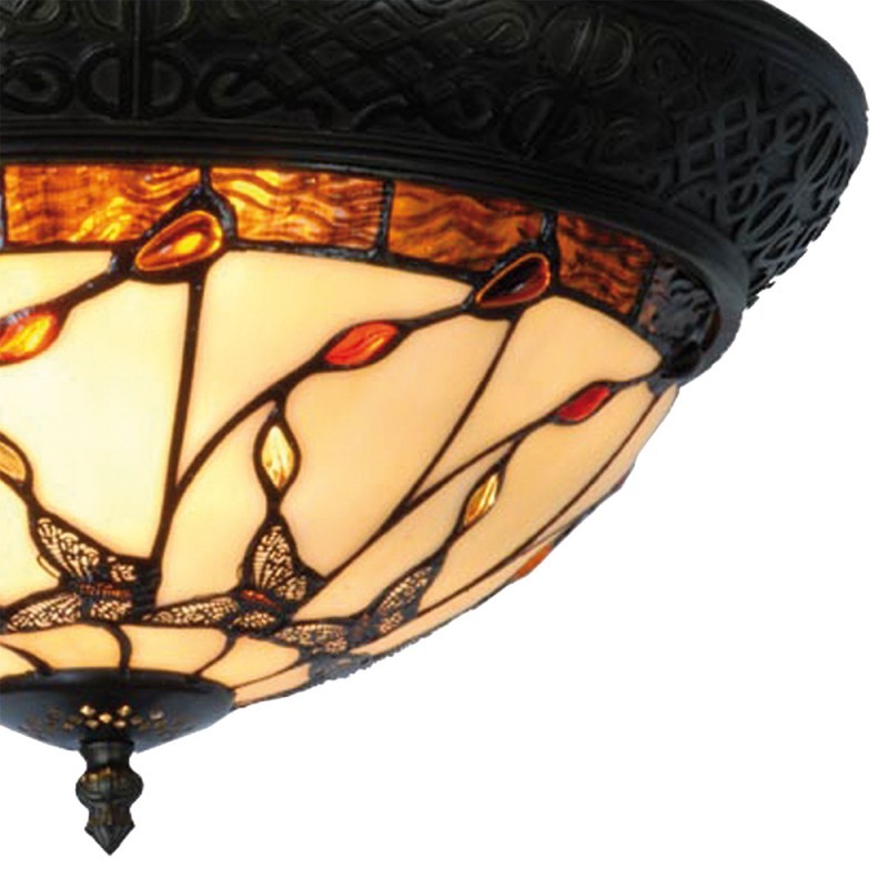 Stropní světlo Tiffany Nature - Ø 38*19 cm 2x E14 / max 40w Clayre & Eef Stropní světlo Tiffany Nature - Ø 38*19 cm 2x E14 / max 40w Clayre & Eef