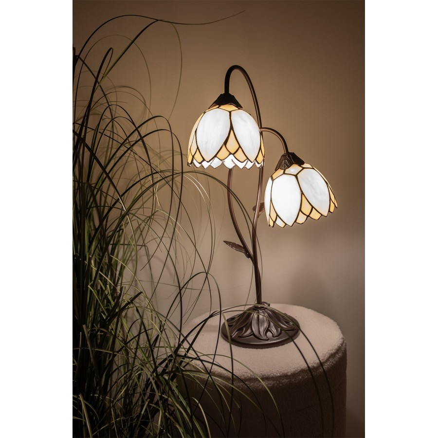 Stolní Tiffany lampa Flowers - Ø 33*61 cm Clayre & Eef Stolní Tiffany lampa Flowers - Ø 33*61 cm Clayre & Eef
