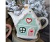 Zelená keramická konvička chaloupka Gingerbread - 21*10*15 cm / 600 ml Clayre & Eef