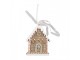 Hnědá závěsná vánoční ozdoba perníková chaloupka Gingerbread - 6*1*8 cm Clayre & Eef