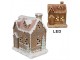 Hnědá svítící perníková chaloupka Gingerbread House - 13*10*16 cm / 3*AAA Clayre & Eef