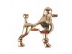 Zlatá kovová úchytka pudl Poodle - 5*4*5 cm / S3 cm Clayre & Eef