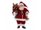 Červená vánoční dekorace Santa s dárky a zvonkem - 17*10*27 cm Clayre & Eef