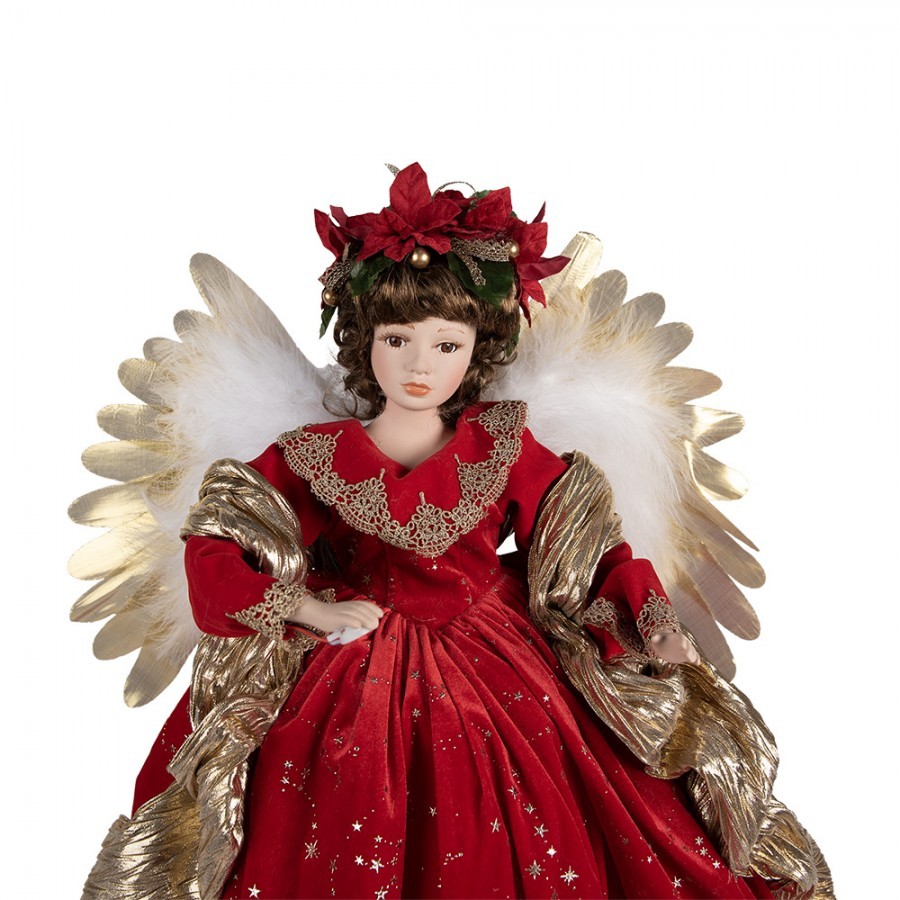 Červený hrající Anděl v šatech a svítícími křídly Angel Chris led - 50*30*65 cm Clayre & Eef Červený hrající Anděl v šatech a svítícími křídly Angel Chris led - 50*30*65 cm Clayre & Eef