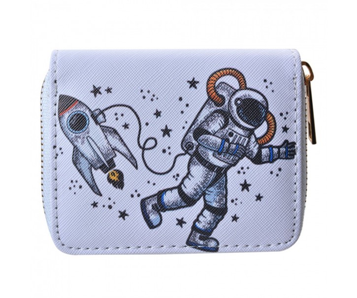 Menší peněženka a astronautem a raketkou - 11*9 cm Clayre & Eef