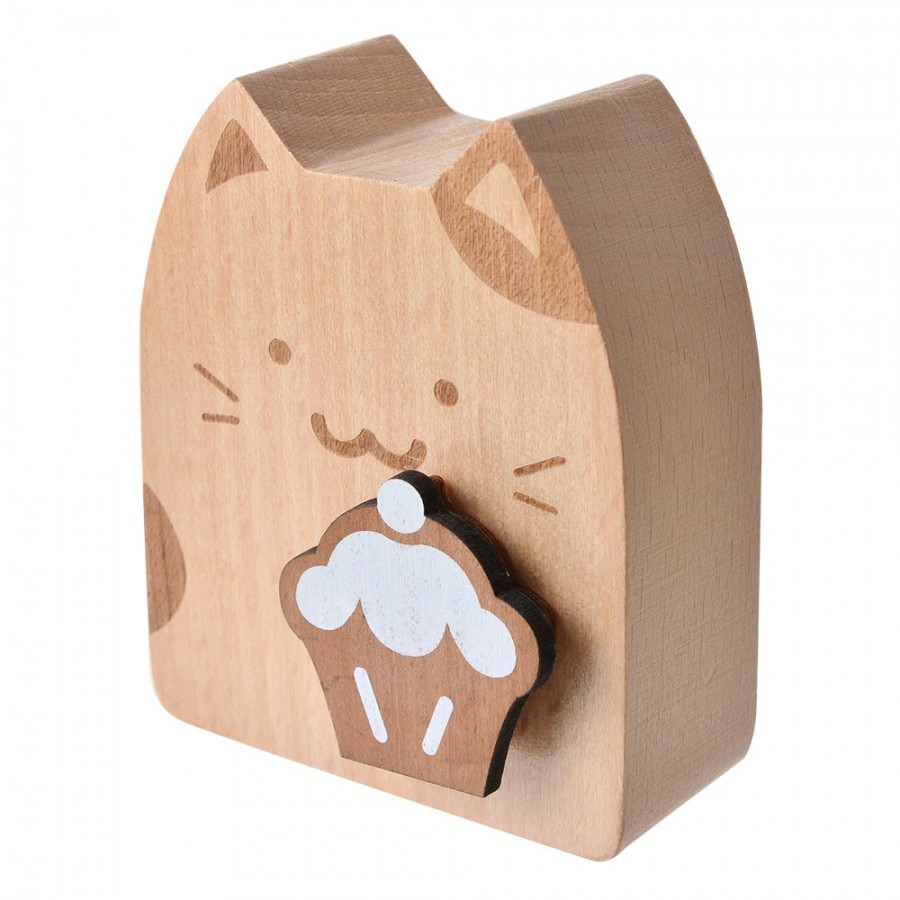 Dřevěná natahovací hrací skříňka kočička Kitty - 7*4*8 cm Clayre & Eef Dřevěná natahovací hrací skříňka kočička Kitty - 7*4*8 cm Clayre & Eef