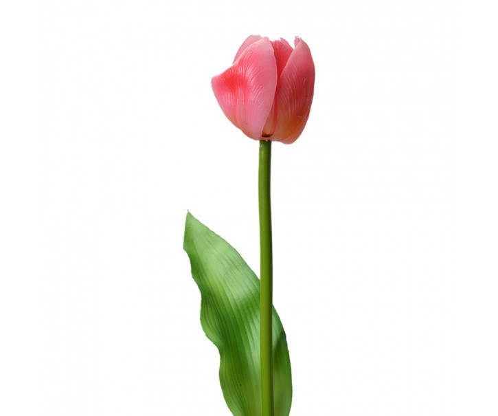 Umělá květina růžový tulipán Tulip Pink - 4*4*32 cm Clayre & Eef