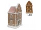 Hnědá svítící perníková chaloupka Gingerbread House - 12*9*20 cm / 3*AAA Clayre & Eef