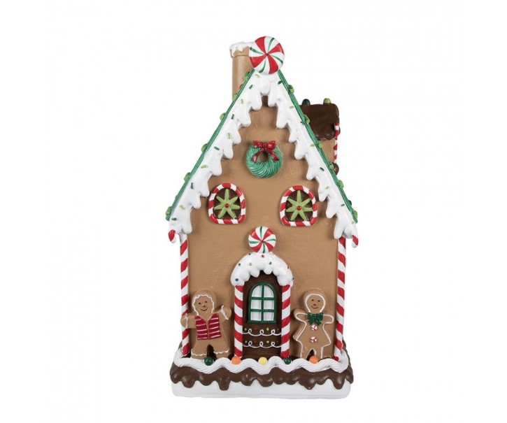 Hnědá zdobená perníková chaloupka Gingerbread House - 28*28*51 cm Clayre & Eef
