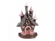 Hnědo-růžová svítící perníková chaloupka Gingerbread House - 16*13*26 cm / 3*AA Clayre & Eef