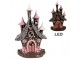 Hnědo-růžová svítící perníková chaloupka Gingerbread House - 16*13*26 cm / 3*AA Clayre & Eef