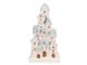 Růžovo-modrá svítící dekorace perníkové domky Gingerbread House - 13*13*26 cm Clayre & Eef