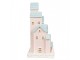 Růžovo-modrá svítící dekorace perníkové domky Gingerbread House - 13*13*26 cm Clayre & Eef