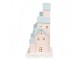 Růžovo-modrá svítící dekorace perníkové domky Gingerbread House - 13*13*26 cm Clayre & Eef