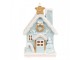 Modrá svítící perníková chaloupka Gingerbread House - 9*8*15 cm Clayre & Eef