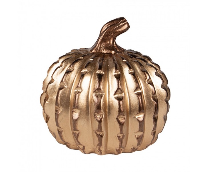 Zlatá dekorační keramická dýně Pumpkin - Ø 14*14 cm Clayre & Eef