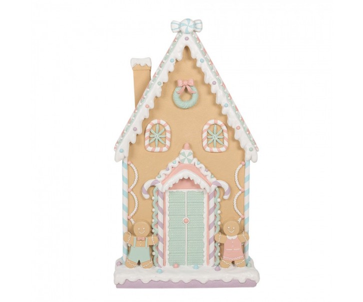 Perníková veliká dekorace chaloupky a perníčků Gingerbread House - 50*15*93 cm Clayre & Eef
