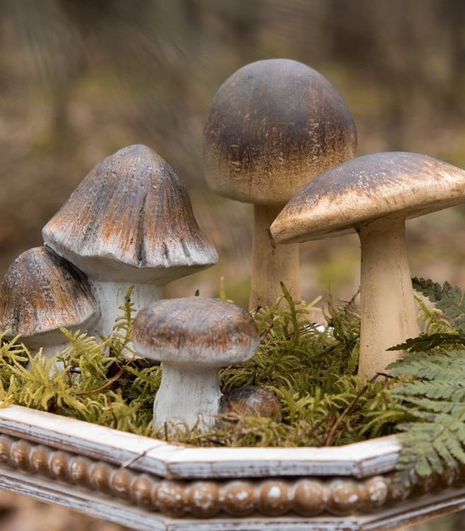 Hnědo-béžová dekorace houba Mushroom - Ø 7*16 cm Clayre & Eef Hnědo-béžová dekorace houba Mushroom - Ø 7*16 cm Clayre & Eef