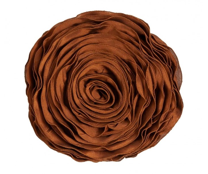 Hnědý kulatý polštář ve tvaru květu Bella - Ø 40 cm Mars & More 