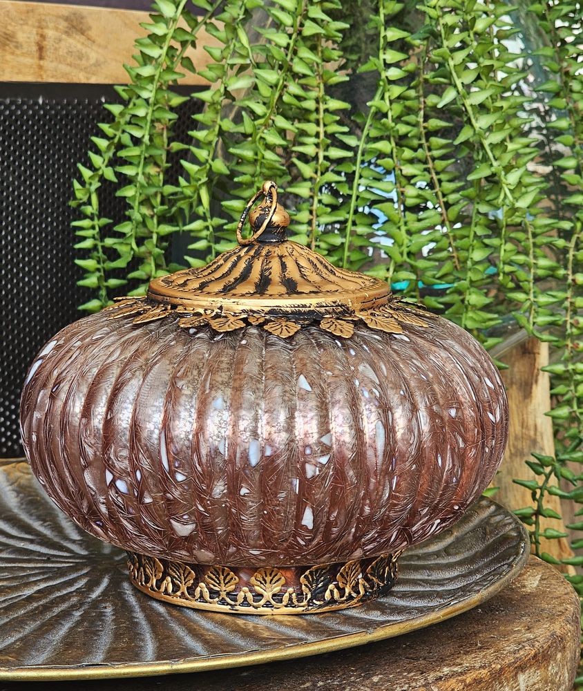 Růžová skleněná svítící LED lucerna Balli - Ø 17*14 cm Clayre & Eef Růžová skleněná svítící LED lucerna Balli - Ø 17*14 cm Clayre & Eef