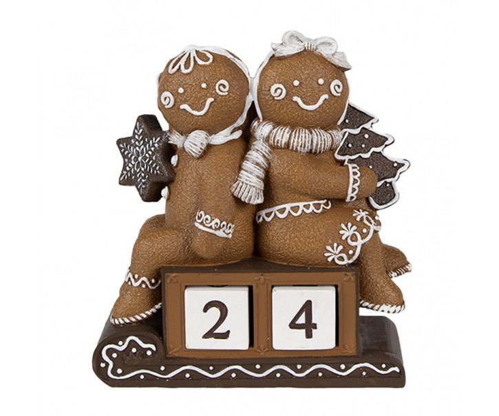 Vánoční adventní kalendář s perníčky Gingerbread - 11*4*13 cm Clayre & Eef