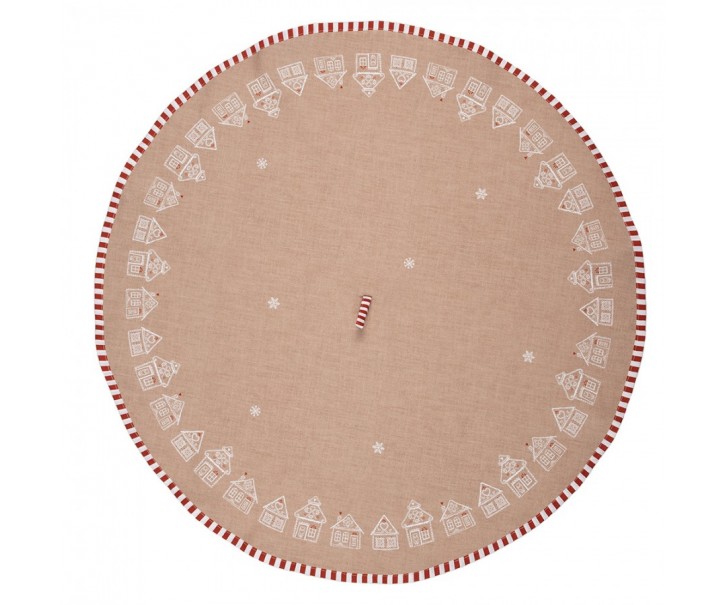 Kulatá utěrka s perníkovými chaloupkami Gingerbread Bliss - Ø 80 cm Clayre & Eef