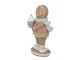 Hnědá vánoční dekorace Perníček Gingerbread s dortíkem - 6*4*11 cm Clayre & Eef