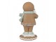 Hnědá vánoční dekorace Perníček Gingerbread s dortíkem - 6*4*11 cm Clayre & Eef