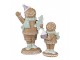 Hnědá vánoční dekorace Perníček Gingerbread s dortíkem - 6*4*11 cm Clayre & Eef