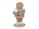 Hnědá vánoční dekorace Perníček Gingerbread s dortíkem - 6*4*11 cm Clayre & Eef