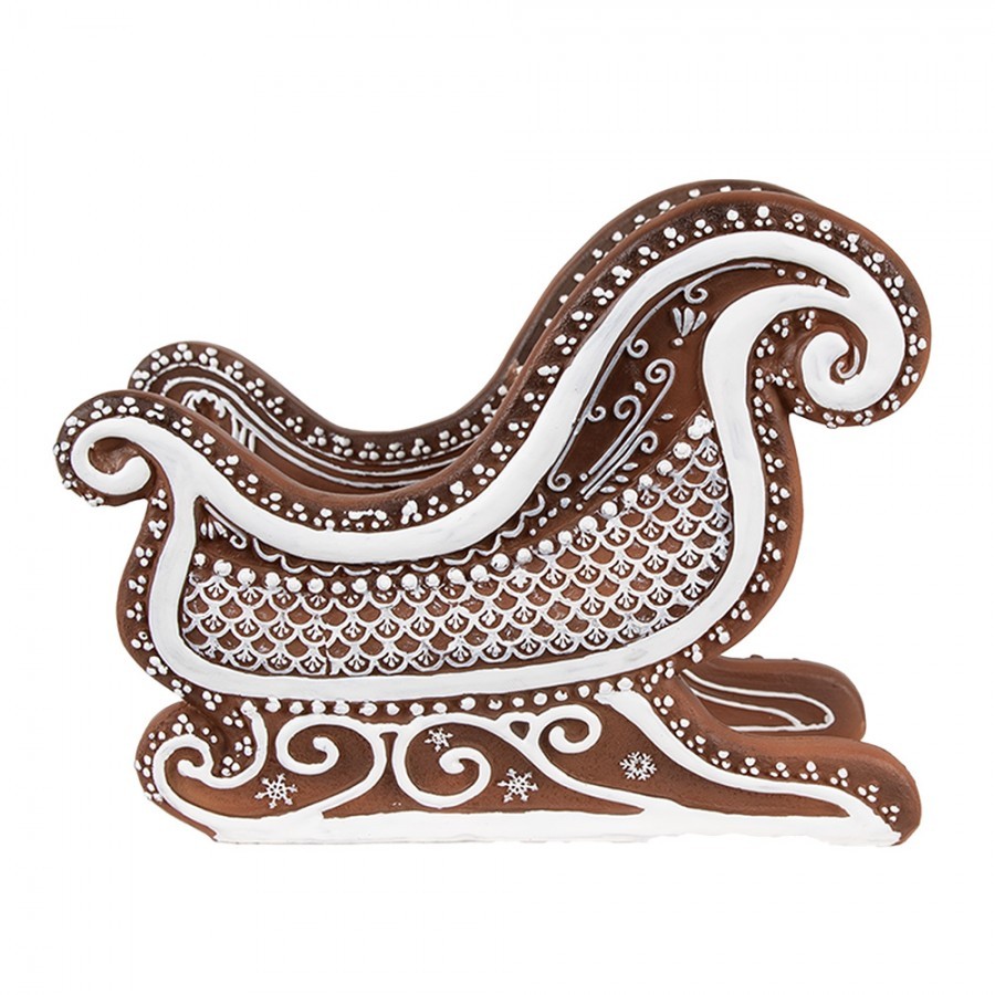 Vánoční dekorace perníkové sáně Santa Gingerbread - 20*12*15 cm Clayre & Eef Vánoční dekorace perníkové sáně Santa Gingerbread - 20*12*15 cm Clayre & Eef