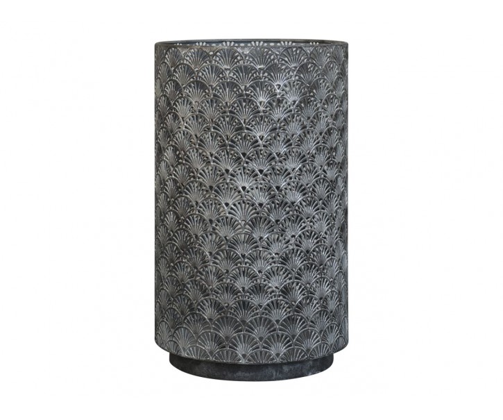 Zinková antik kovová lucerna se vzorem Vire - Ø 30*50 cm Chic Antique
