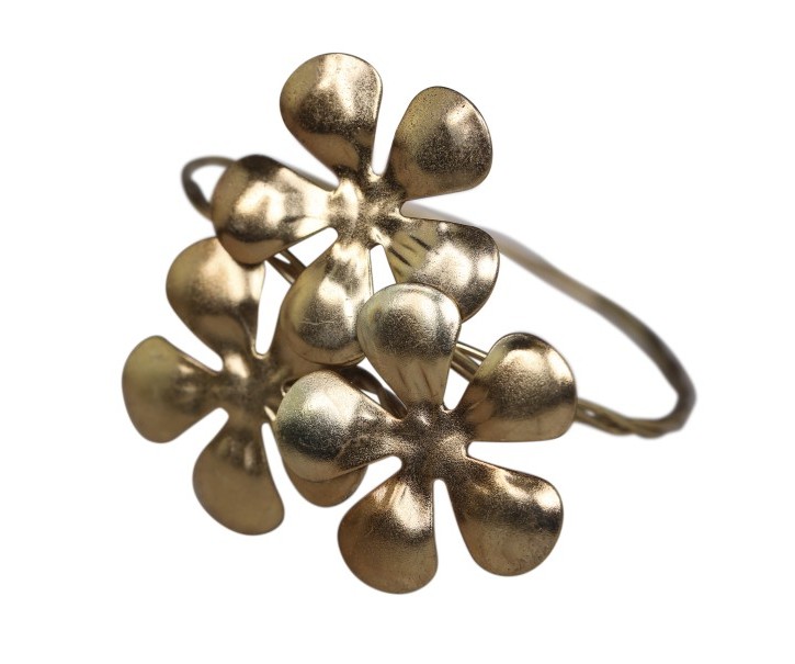 Bronzovo-černý antik kovový držák na ubrousky s kytičkou Flower - 6*5cm Chic Antique