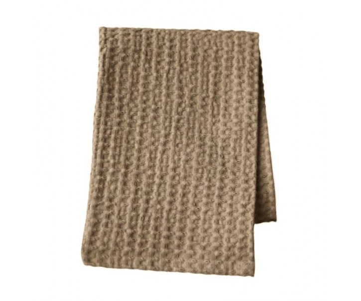 Hnědá bavlněná vaflová utěrka Éternel - 50*70 cm Chic Antique