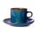 Rustikálně modrý porcelánový šálek s podšálkem Chef - Ø 8*6,5 cm / 220 ml HKLIVING