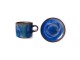Rustikálně modrý porcelánový šálek s podšálkem Chef - Ø 8*6,5 cm / 220 ml HKLIVING