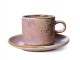 Rustikálně růžový porcelánový šálek s podšálkem Chef - Ø 8*6,5 cm / 220 ml HKLIVING