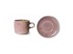 Rustikálně růžový porcelánový šálek s podšálkem Chef - Ø 8*6,5 cm / 220 ml HKLIVING
