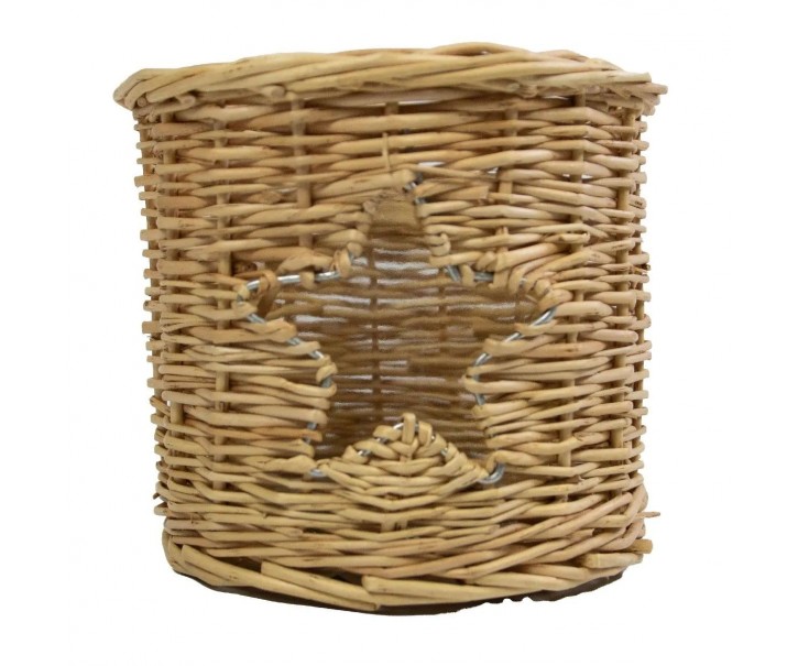 Přírodní proutěná lucerna / svícen s hvězdou Routti - Ø 13*12 cm Mars & More 