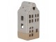 Béžový keramický domek svícen na čajovou svíčku House S - 7*6*14 cm Clayre & Eef