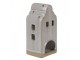 Béžový keramický domek svícen na čajovou svíčku House M - 9*8*18 cm Clayre & Eef