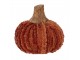 Tmavě cihlová látková dekorace dýně Pumpkin S - Ø 9*8 cm Clayre & Eef