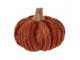 Tmavě cihlová látková dekorace dýně Pumpkin M - Ø 12*10 cm Clayre & Eef